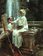 John Singer Sargent The Fountain at Villa Torlonia in Frascati oil painting artist